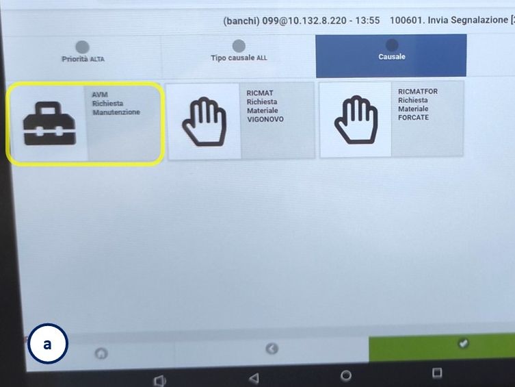 Opera MES: Avvio compilazione richiesta di manutenzione