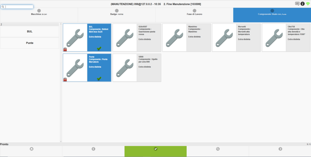 Opera MES: materiali utilizzati per la manutenzione